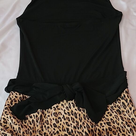 Studio Y strapless black cheetah dress no tag measurements pictured - Picture 8 of 8